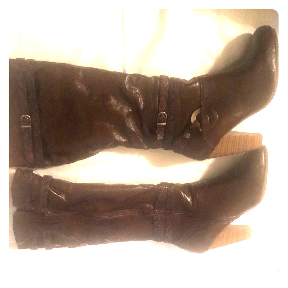 Bass high heel Brown Riding Boots